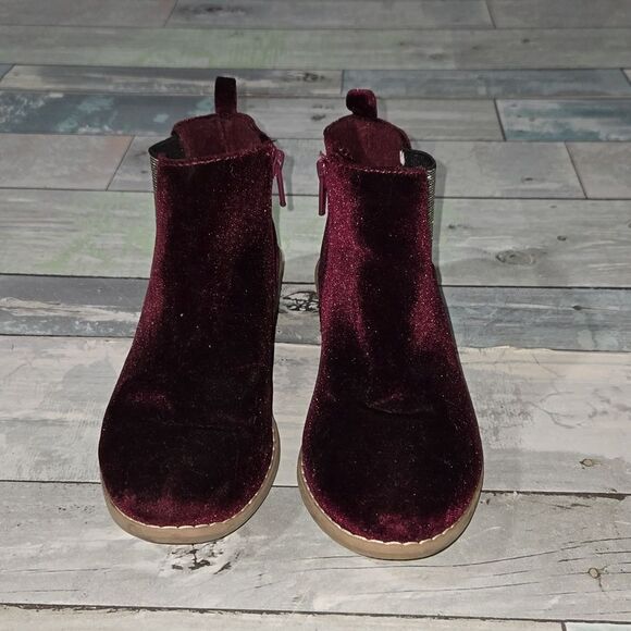 Old Navy Burgandy/Wine Booties sz 1 - Picture 1 of 6